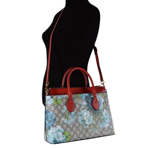 NWT Gucci Blue Blooms Satchel comes with strap - Picture 8 of 8